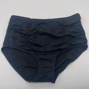 High waisted black swim bottom